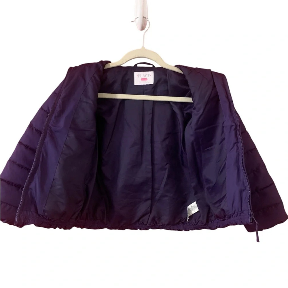The Children’s Place Dark Purple Puffer Jacket fl girl 5-6